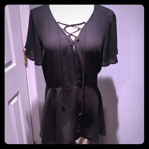Sexy tie front top